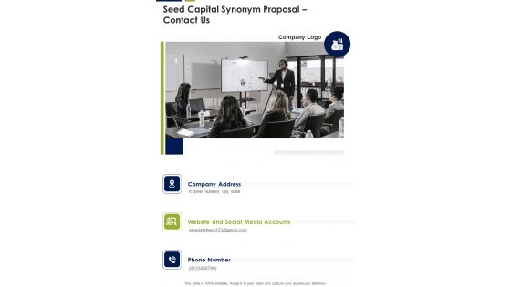 Seed Capital Synonym Proposal Contact Us One Pager Sample Example Document