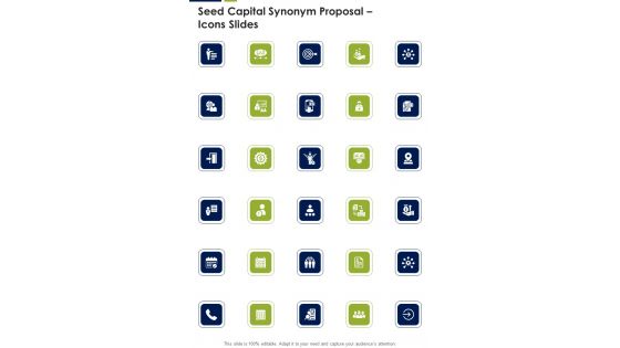 Seed Capital Synonym Proposal Icons Slides One Pager Sample Example Document Seed Capital Synonym Proposal Icons Slides One Pager Sample Example Document