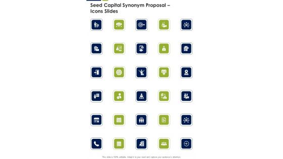 Seed Capital Synonym Proposal Icons Slides One Pager Sample Example Document