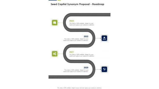 Seed Capital Synonym Proposal Roadmap One Pager Sample Example Document Seed Capital Synonym Proposal Roadmap One Pager Sample Example Document