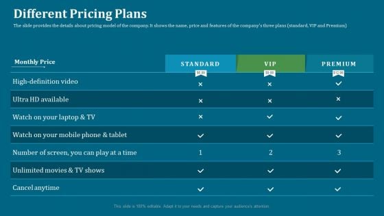 Seed Funding Pitch Deck Different Pricing Plans Ppt Layouts Graphics PDF