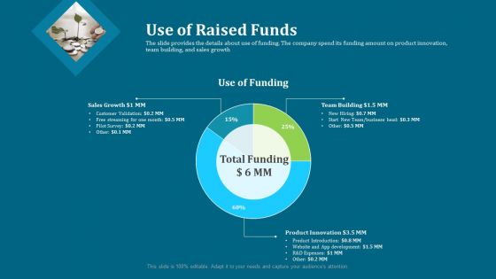 Seed Funding Pitch Deck Use Of Raised Funds Ppt Topics PDF