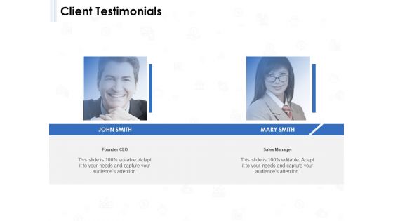 Seed Investment Client Testimonials Ppt Pictures Templates PDF