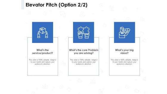 Seed Investment Elevator Pitch Option Ppt Outline Graphics Pictures PDF