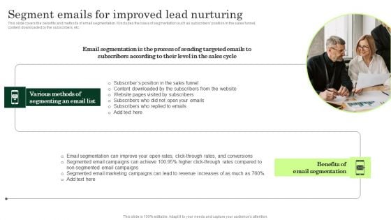 Segment Emails For Improved Lead Nurturing Enhancing Client Lead Conversion Rates Guidelines PDF