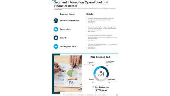 Segment Information Operational And Financial Details One Pager Documents