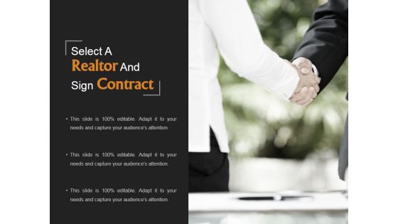 Select A Realtor And Sign Contract Ppt PowerPoint Presentation Diagrams