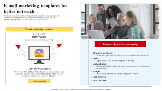 Selecting And Developing An Effective Target Market Strategy E Mail Marketing Templates For Better Outreach Background PDF