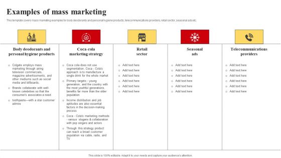 Selecting And Developing An Effective Target Market Strategy Examples Of Mass Marketing Mockup PDF