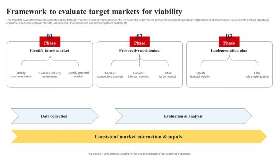 Selecting And Developing An Effective Target Market Strategy Framework To Evaluate Target Markets For Viability Portrait PDF