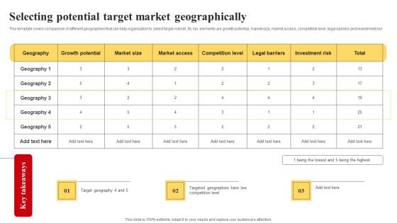 Selecting And Developing An Effective Target Market Strategy Selecting Potential Target Market Geographically Brochure PDF