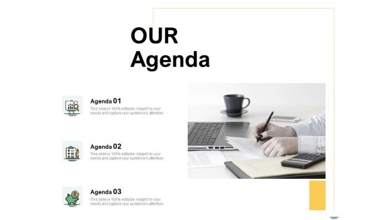 Selecting Media Outlets Our Agenda Ppt Gallery PDF