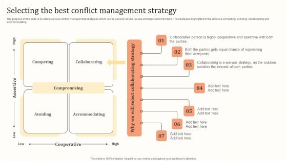 Selecting The Best Conflict Management Strategy Ppt Outline Graphics Template PDF Selecting The Best Conflict Management Strategy Ppt Outline Graphics Template PDF