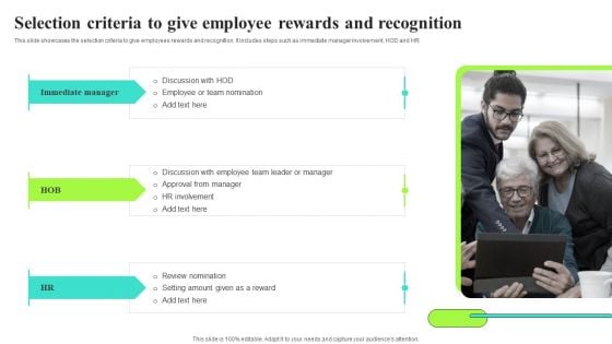 Selection Criteria To Give Employee Rewards And Recognition Professional PDF