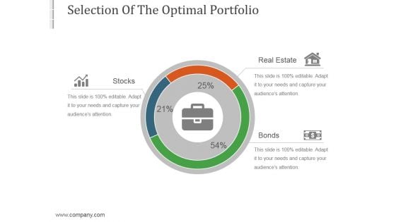 Selection Of The Optimal Portfolio Ppt PowerPoint Presentation Shapes