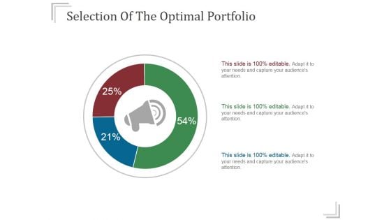 Selection Of The Optimal Portfolio Templates 2 Ppt PowerPoint Presentation Deck