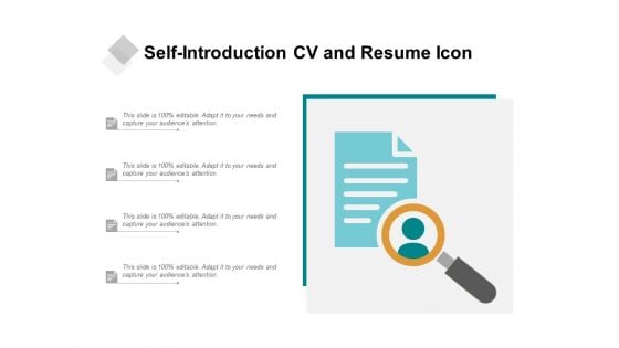 Self Introduction CV And Resume Icon Ppt PowerPoint Presentation Infographics Outline