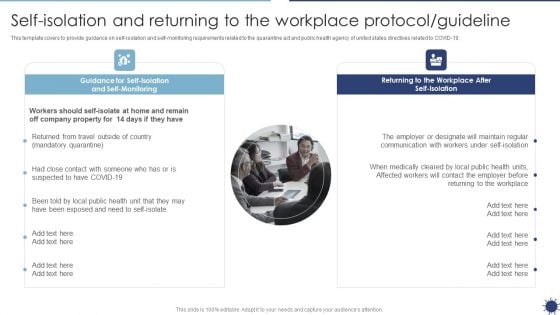 Self Isolation And Returning To The Workplace Protocol Guideline Organization Transformation Instructions Rules PDF Self Isolation And Returning To The Workplace Protocol Guideline Organization Transformation Instructions Rules PDF