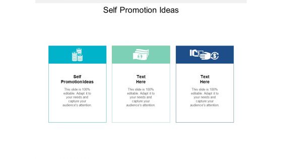 Self Promotion Ideas Ppt PowerPoint Presentation Gallery Clipart Cpb