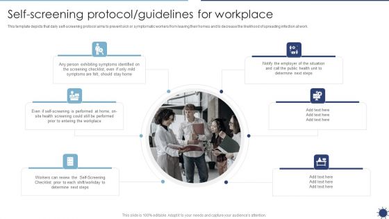 Self Screening Protocol Guidelines For Workplace Organization Transformation Instructions Information PDF