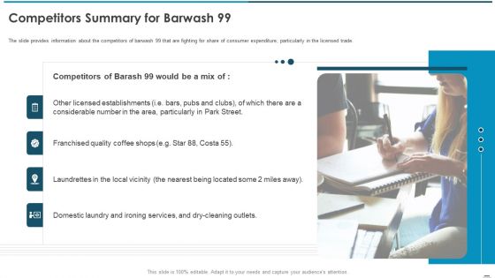 Sell Side Confidential Information Memorandum CIM Pitch Book Competitors Summary For Barwash 99 Guidelines PDF