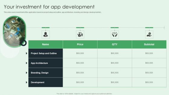 Selling App Development Launch And Marketing Your Investment For App Development Portrait PDF
