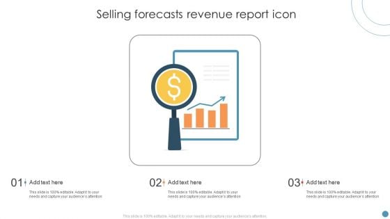 Selling Forecasts Revenue Report Icon Graphics PDF