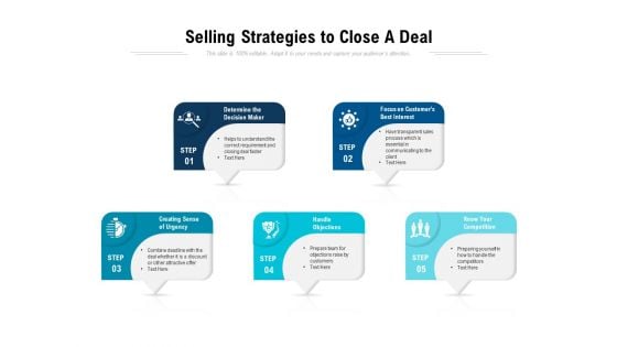 Selling Strategies To Close A Deal Ppt PowerPoint Presentation Show Pictures