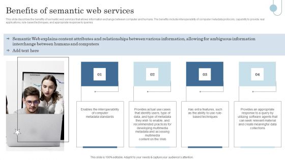 Semantic Data Searching Technique Benefits Of Semantic Web Services Portrait PDF