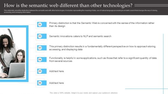Semantic Web Fundamentals How Is The Semantic Web Different Than Other Technologies Slides PDF