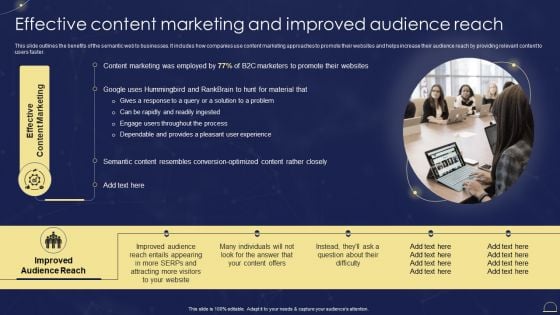 Semantic Web Technologies Effective Content Marketing And Improved Audience Brochure PDF