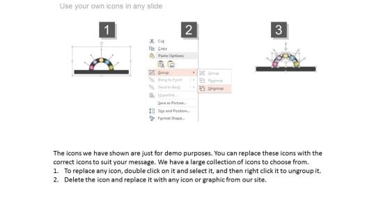 Semi Circle Of Five Business Icons Powerpoint Template