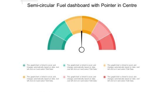 Semi Circular Fuel Dashboard With Pointer In Centre Ppt PowerPoint Presentation Outline Visuals