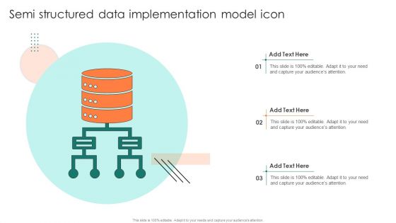 Semi Structured Data Implementation Model Icon Themes PDF
