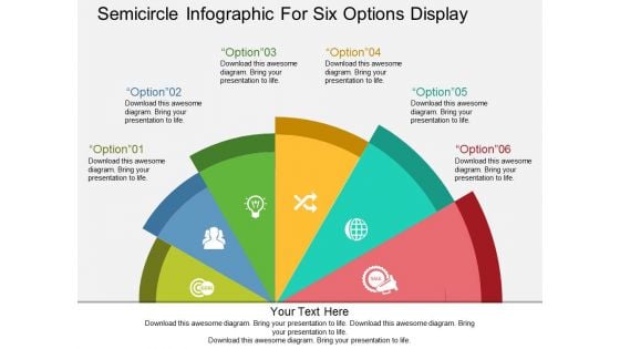 Semicircle Infographic For Six Options Display Powerpoint Templates