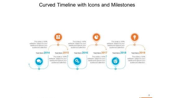 Semicircle Timeline Curved Five Milestones Ppt PowerPoint Presentation Complete Deck