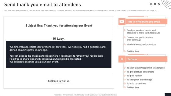 Send Thank You Email To Attendees Stakeholder Engagement Plan For Launch Event Template PDF Send Thank You Email To Attendees Stakeholder Engagement Plan For Launch Event Template PDF