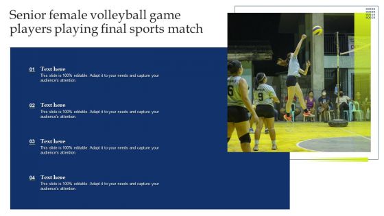Senior Female Volleyball Game Players Playing Final Sports Match Elements PDF Senior Female Volleyball Game Players Playing Final Sports Match Elements PDF