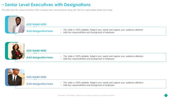 Senior Level Executives With Designations Ppt Infographic Template Graphics Tutorials PDF