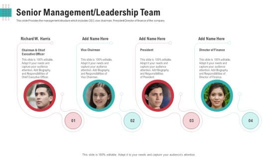 Senior Management Leadership Team Ppt Outline Templates PDF