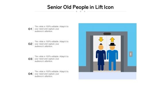 Senior Old People In Lift Icon Ppt PowerPoint Presentation Gallery Ideas PDF