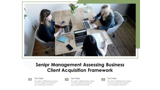 Senipr Management Assessing Business Client Acquisition Framework Ppt PowerPoint Presentation Gallery Vector PDF