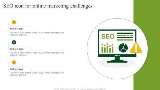 Seo Icon For Online Marketing Challenges Brochure PDF