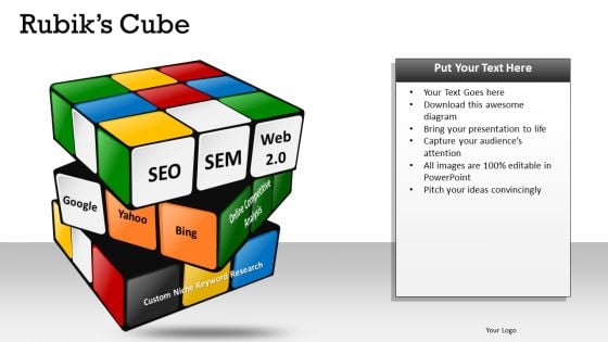 Seo Sem Puzzle Rubiks Cube PowerPoint Slides And Ppt Diagram Templates