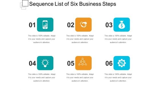 Sequence List Of Six Business Steps Ppt PowerPoint Presentation File Professional PDF