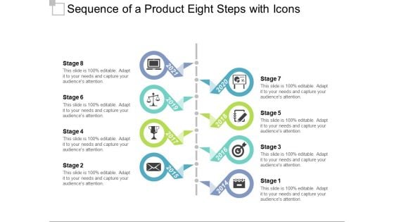 Sequence Of A Product Eight Steps With Icons Ppt PowerPoint Presentation File Inspiration PDF