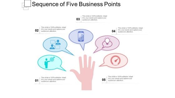 Sequence Of Five Business Points Ppt PowerPoint Presentation Gallery Clipart PDF