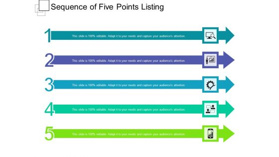 Sequence Of Five Points Listing Ppt PowerPoint Presentation Gallery Summary PDF