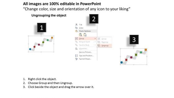 Sequential Growth Five Arrow Steps And Icons Powerpoint Template