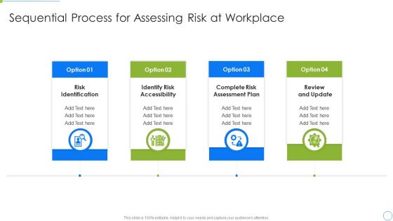 Sequential Process For Assessing Risk At Workplace Infographics PDF